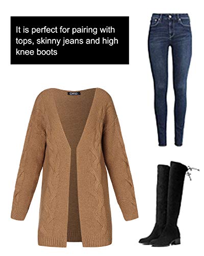 CNFIO Mujeres Cárdigans Chaqueta De Punto Jersey De Suelta Punto Frente Abierto