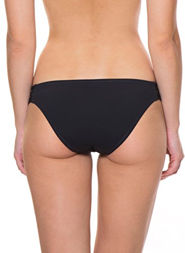 COCÖA Braguita de Bikini básica escotada con Tiras en los costados. Color Negro. Totalmente Forrada. Talla de S a la XL. (M)