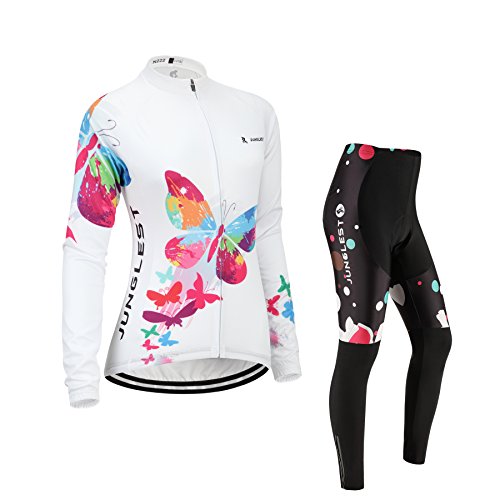 (Cojín 3D)(traje tamaño:M) chaleco los para larga rompevientos de maillot sudo ropa transpirable Moda Jerseys rendimiento manga mujer ciclismo