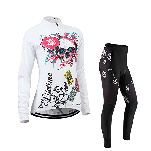 (Cojín 3D)(traje tamaño:M) Moda ciclismo mujer maillot rendimiento chaleco para de sudo Jerseys ropa rompevientos transpirable manga larga los