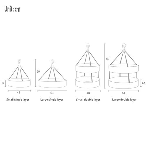 Colgante De Malla De Secado Cesta De La Red, Al Aire Libre De La Red De Secado, Cesta De Almacenamiento Plegable De Secado Rack para Sujetador, Lencería, Calcetines,Gris,Large Double Layer