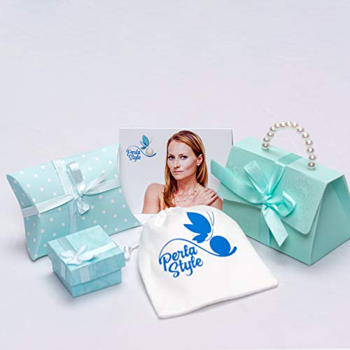 Colgante y Pendientes con Perlas Naturales de Agua Dulce y Plata de Primera Ley Perlas auténticas Clase AAA Set de Joyas para Mujer Esposa (Set Twiss)