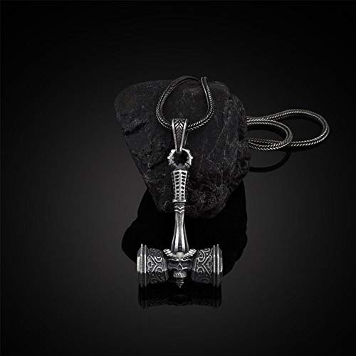 Collar Vikingo, Amuleto Mitológico Nórdico, Nudo Celta Ciclista Masculino Y Femenino Y Collar con Colgante De Calavera De Martillo De Thor, Colgante De Thor De Terremoto Vintage Y Cadena De 600 Mm