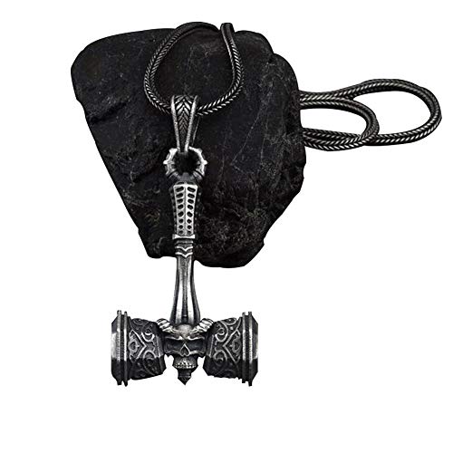 Collar Vikingo, Amuleto Mitológico Nórdico, Nudo Celta Ciclista Masculino Y Femenino Y Collar con Colgante De Calavera De Martillo De Thor, Colgante De Thor De Terremoto Vintage Y Cadena De 600 Mm