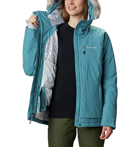 Columbia AVA Alpine Insulated Chaqueta De Esquí con Capucha, Mujer, Azul (Canyon Blue/Fjord Blue), L