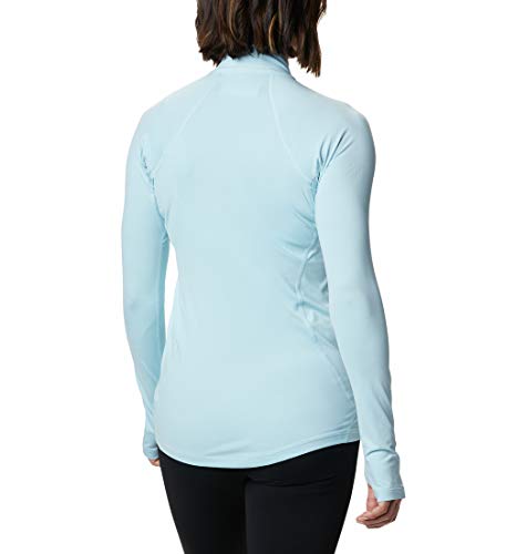 Columbia Midweight Stretch Long Sleeve Half Zip Camiseta térmica con Media Cremallera, Mujer, Azul (Sky Blue), L