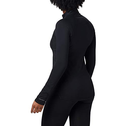 Columbia Midweight Stretch Long Sleeve Half Zip Camiseta térmica con Media Cremallera, Mujer, Negro, M