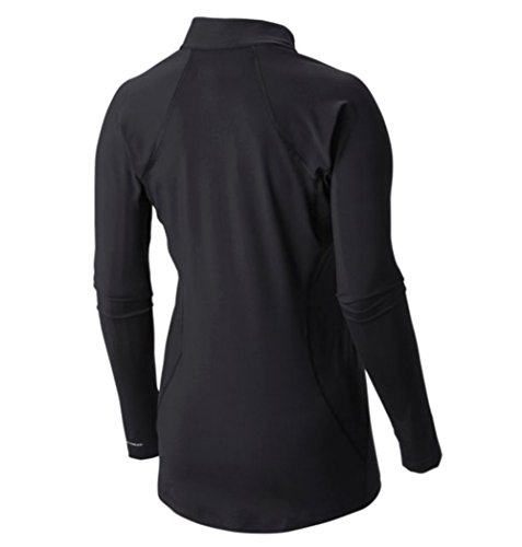 Columbia Midweight Stretch Long Sleeve Half Zip Camiseta térmica con Media Cremallera, Mujer, Negro, S
