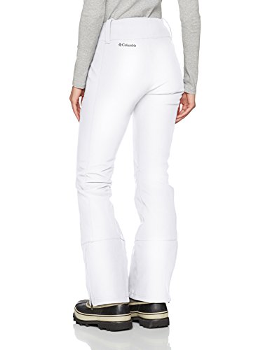 Columbia Pantalón de esquí repelente al agua para mujer, Roffe Ridge Pant, Poliéster, Blanco, Talla W42/R, 1761411