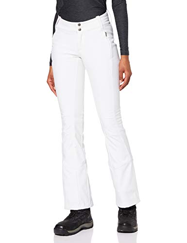 Columbia Pantalón de esquí repelente al agua para mujer, Roffe Ridge Pant, Poliéster, Blanco, Talla W42/R, 1761411
