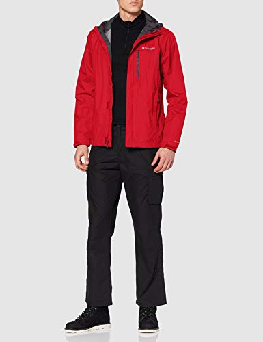 Columbia Pouring Adventure Chaqueta para Hombre, Rojo (Mountain Red), L