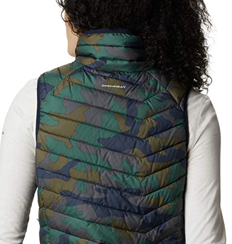 Columbia Powder Lite Chaleco para Mujer, Azul (Dark Nocturnal Traditional Camo Print), L