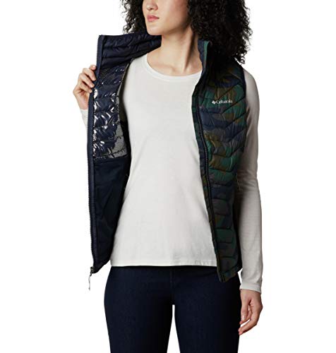 Columbia Powder Lite Chaleco para Mujer, Azul (Dark Nocturnal Traditional Camo Print), L