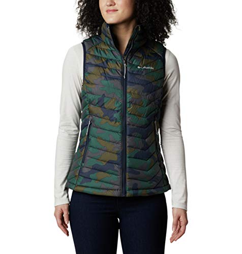 Columbia Powder Lite Chaleco para Mujer, Azul (Dark Nocturnal Traditional Camo Print), L