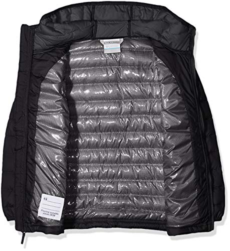 Columbia Powder Lite, Chaqueta con capucha, Niño, Negro (Black) Talla L