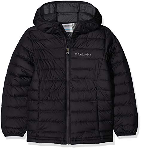 Columbia Powder Lite, Chaqueta con capucha, Niño, Negro (Black) Talla L