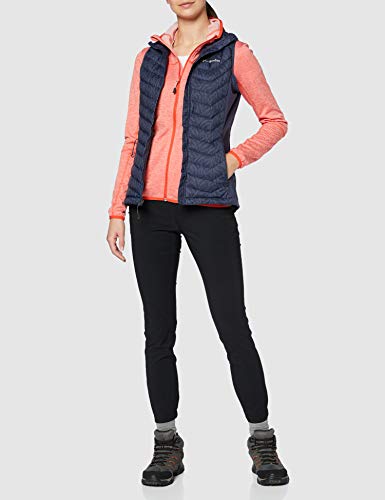 Columbia Powder Pass Chaleco de Plumón Sintético, Mujer, Azul (Nocturnal Ferny Ferns Print), Talla-L