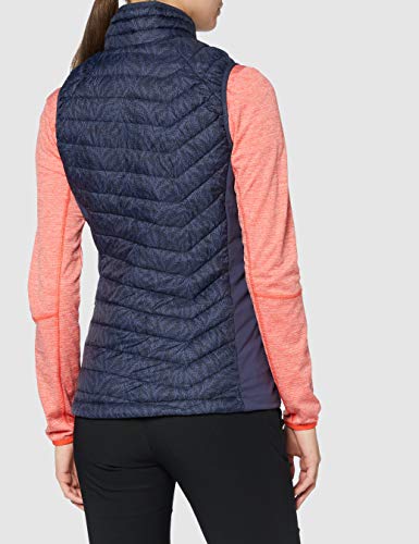 Columbia Powder Pass Chaleco de Plumón Sintético, Mujer, Azul (Nocturnal Ferny Ferns Print), Talla-L
