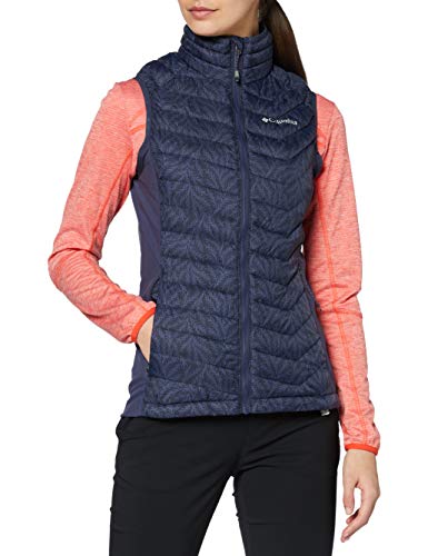 Columbia Powder Pass Chaleco de Plumón Sintético, Mujer, Azul (Nocturnal Ferny Ferns Print), Talla-L