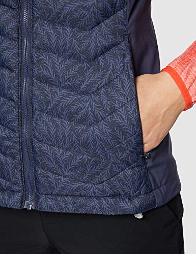 Columbia Powder Pass Chaleco de Plumón Sintético, Mujer, Azul (Nocturnal Ferny Ferns Print), Talla-L