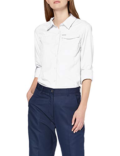 Columbia Silver Ridge 2.0 Camisa de manga larga para mujer, Blanco, S