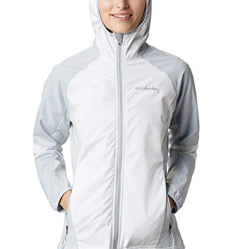 Columbia Sweet As Softshell Sudadera con Capucha, Mujer, Blanco/Gris (White, Cirrus Grey), S