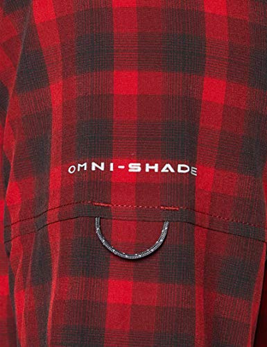Columbia Triple Canyon Camisa de Manga Larga, Hombre, Rojo (Mountain Red Mini Tonal Plaid), M