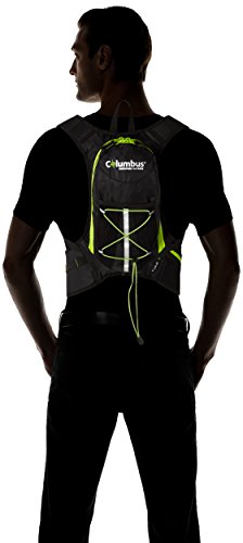 COLUMBUS Lake 4 Mochila de hidratación, Unisex Adulto, Negro/Verde Fluorescente, Talla Única