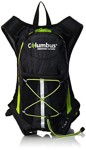 COLUMBUS Lake 4 Mochila de hidratación, Unisex Adulto, Negro/Verde Fluorescente, Talla Única