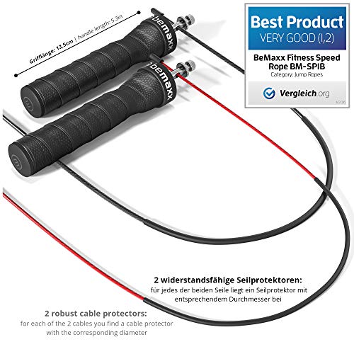 Comba Fitness Speed Rope + Guía de entrenamiento & Cuerda de Repuesto | Rogue Cuerda de Saltar Rápida de Alta Velocidad con Cable de Acero Ajustable & Rodamiento de Bolas, Crossfit Boxeo Deportivo (1) Comba SR)