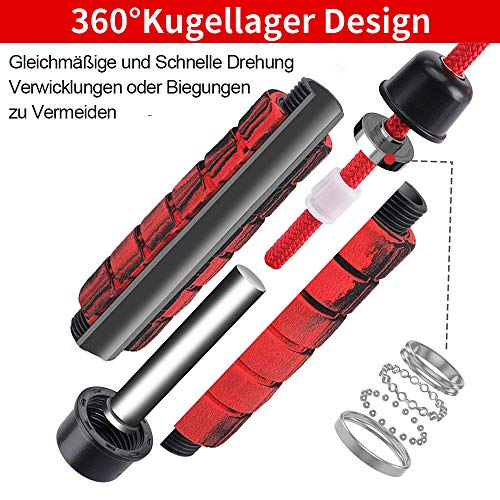 Comba para fitness, comba con pesos en la cuerda de saltar, longitud ajustable para cardio, entrenamiento de resistencia, entrenamiento de fitness, entrenamiento intensivo de entrenamiento, color rojo