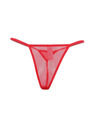 comeondear Mujer Liguero con Encaje de Cintura Alta Talla Grande para Medias con Tanga Garter Belt(Rojo,XS-S)
