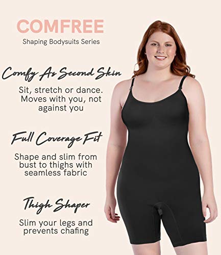 COMFREE Bodies Moldeadores Sin Costuras Faja Reductora Abdomen Body Reductor Adelgazantes Lencería Moldeadora Cómodo Body Shaper Invisibles Elástico Shapewear para Mujer Negro L