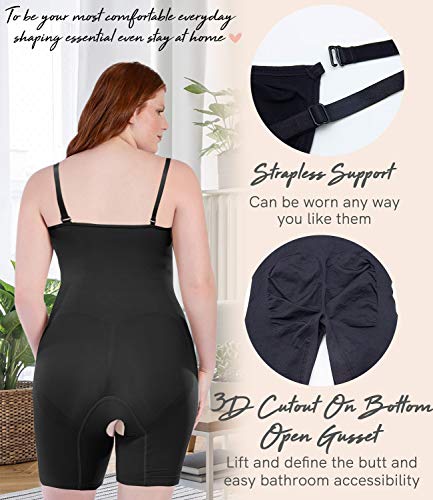 COMFREE Bodies Moldeadores Sin Costuras Faja Reductora Abdomen Body Reductor Adelgazantes Lencería Moldeadora Cómodo Body Shaper Invisibles Elástico Shapewear para Mujer Negro L