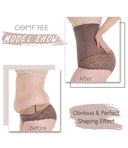 COMFREE Shapewear Bragas Reductora Braguita Moldeadora Cintura Alta Ropa Interior Adelgazante Abdomen Reductor Vientre Plano Sin Costuras Vientre Plano Invisible Body Shaper Lenceria Postparto Mujer