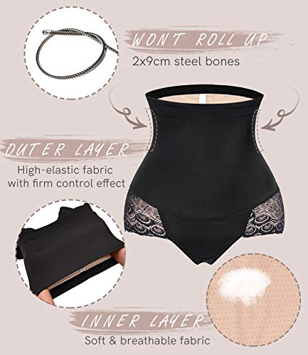 COMFREE Shapewear Bragas Reductora Braguita Moldeadora Cintura Alta Ropa Interior Adelgazante Abdomen Reductor Vientre Plano Sin Costuras Vientre Plano Invisible Body Shaper Lenceria Postparto Mujer