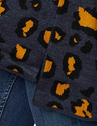 COMPAÑÍA FANTÁSTICA Jersey Leopardo, Azul (Animal 000054), 42 (Tamaño del Fabricante:L) para Mujer