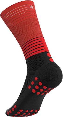 COMPRESSPORT Calcetines unisex de compresión media., Unisex adulto, Medias de compresión., CS1MDSR99BLT4, blanco / rojo, 4 años