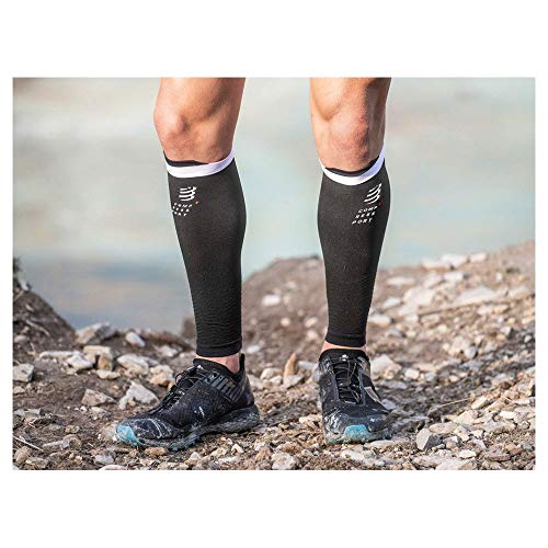 COMPRESSPORT R2V2 - Manga de compresión para las pantorrillas - Protección muscular, rendimiento y recuperación para el deporte - Ultraligero y anti-fatiga - Correr, Ciclismo, Trail y Triatlón
