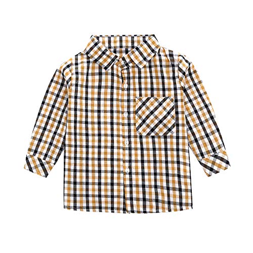 Conjunto de 3 piezas, camiseta, camisa a cuadros y pantalones color kaki, para niños de entre 1 y 5 años, marca Sopo Marrón marrón 1-2 años