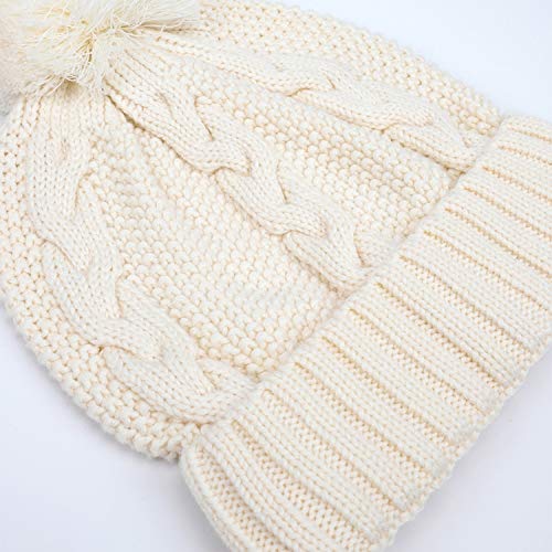 Conjunto de gorro y bufanda para niños y niñas, gorro de invierno con pompón de punto de otoño de algodón cálido para esquiar al aire libre, accesorio para bebé