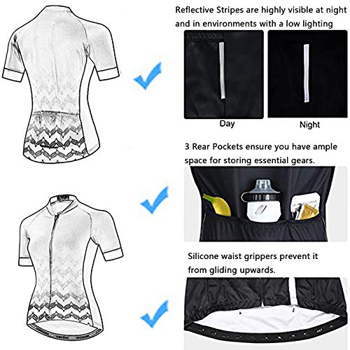 Conjunto De Jersey De Ciclismo De Equipo Profesional para Mujer, Ropa De Ciclismo MTB para Mujer, Ropa De Bicicleta De Manga Corta, Ropa De Bicicleta (Color : D, Talla : L)
