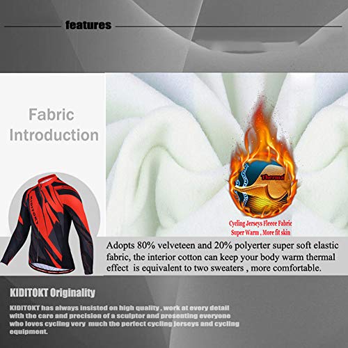 Conjunto De Jersey De Ciclismo Traje De Manga Larga De VellóN Ciclismo Deportes Sling CáLido Invierno Adecuado para Actividades De Ciclismo Al Aire Libre,H,XS(155-165cm)