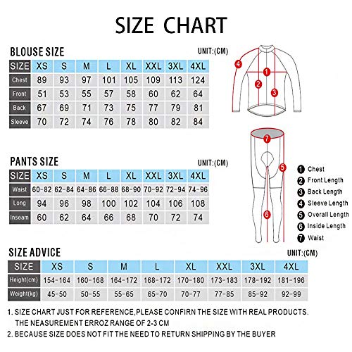 Conjunto de Maillot de Ciclismo de Lana Térmica de Manga Larga de Invierno, Ropa de MTB para Mujer con Pantalones Acolchados de Gel 9D (Color : A, Talla : M)