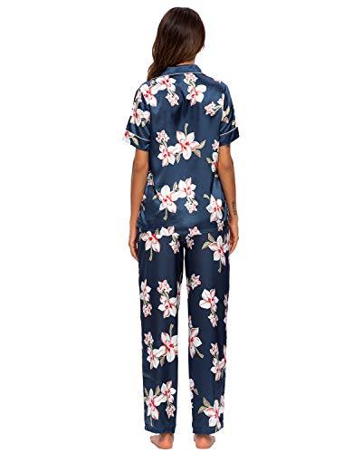 Conjunto De Pijamas para Mujer Ropa De Dormir con Botones Suaves Top Y Pantalones Cortos De 2 Piezas Ropa De Dormir para Mujer Pijamas para Mujer