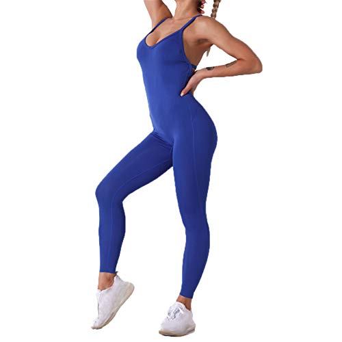 Conjunto de Ropa Fitness Deportiva para Mujer, Atractivo de una pieza de la yoga de las mujeres del mono de polainas sin espalda bodycon del vendaje Romper Butt Lift Pantalones largos de entrenamiento
