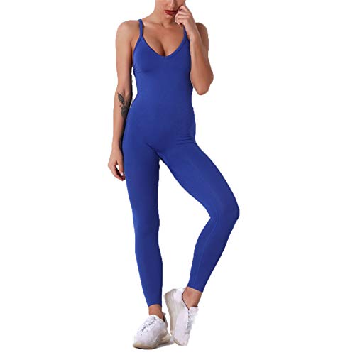 Conjunto de Ropa Fitness Deportiva para Mujer, Atractivo de una pieza de la yoga de las mujeres del mono de polainas sin espalda bodycon del vendaje Romper Butt Lift Pantalones largos de entrenamiento