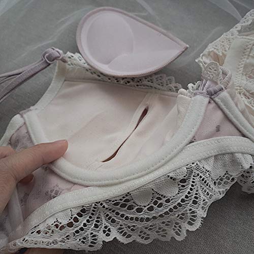Conjunto de Ropa Interior Lencería Femenina cordón de la ropa interior de Underwire empuja el sujetador y panty conjunto Ajustado correas de las mujeres de la ropa interior Íntimos Conjunto de sujetad