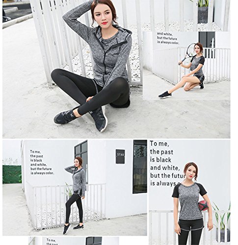 Conjunto Deportivo para Mujer, Running Jogging Chándal Gym Fitness Outfit Workout Conjunto de 5 Piezas