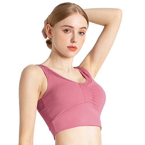 Conjunto Yoga 3 Piezas Ropa Fitness Entrenamiento, Top Pantalones y Chaqueta de Yoga Súper Elásticos. Leggings+Bralette para Mujer+Chaqueta de Manga Larga Mujer (Rosa, S)